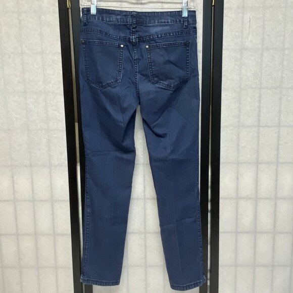 Tru Luxe Premium Platinum Stretch Mid Rise Straight Denim Medium Wash Jeans 2 - Picture 2 of 13